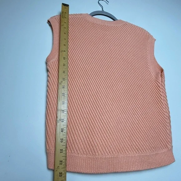 3-1 Phillip Lim Sleeveless Sweater, Peach, Ribbed Size M - Picture 9 of 11